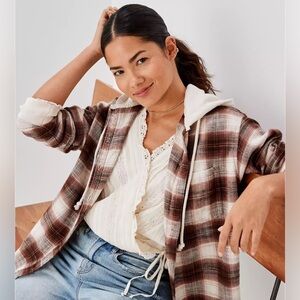 Bundle of 2 American Eagle Oversized Hoodie Flannels